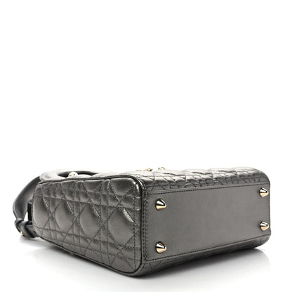 Christian Dior Lambskin Cannage Small My ABCDior Lady Dior Metallic Grey 4 of 9