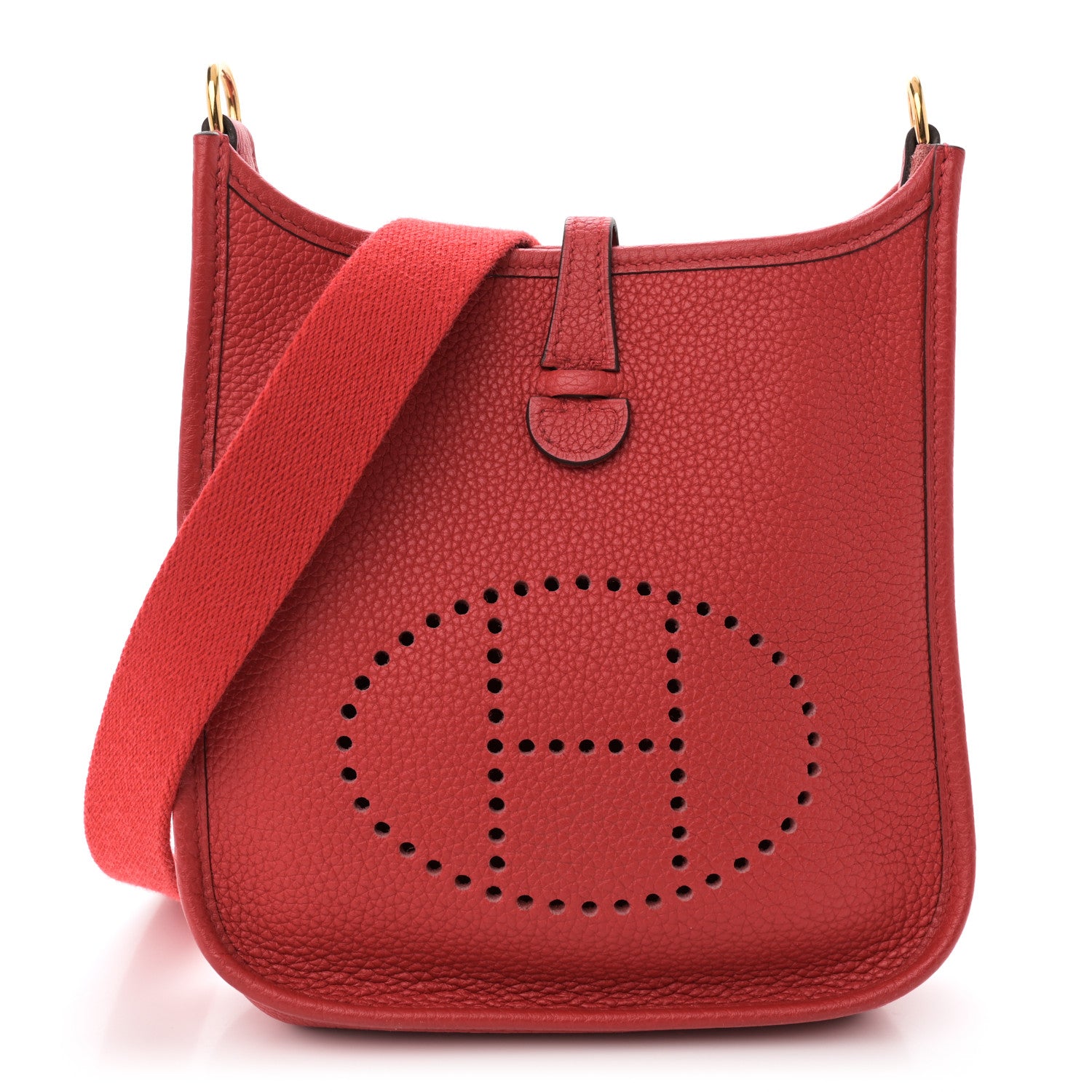 Hermes Taurillon Clemence Evelyne TPM Rouge De Coeur 1 of 10