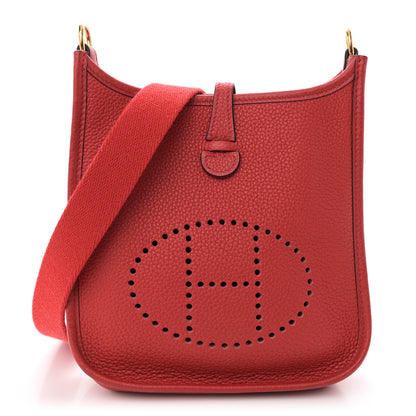 Hermes Taurillon Clemence Evelyne TPM Rouge De Coeur 1 of 10