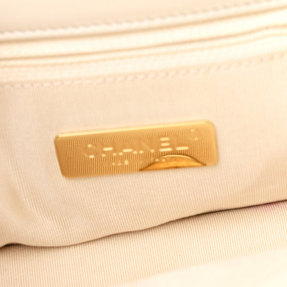 Chanel Lambskin Quilted Maxi Chanel 19 Flap Light Beige 6 of 13