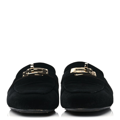 Hermes Velvet Goatskin Oz Mules 36 Black 2 of 9