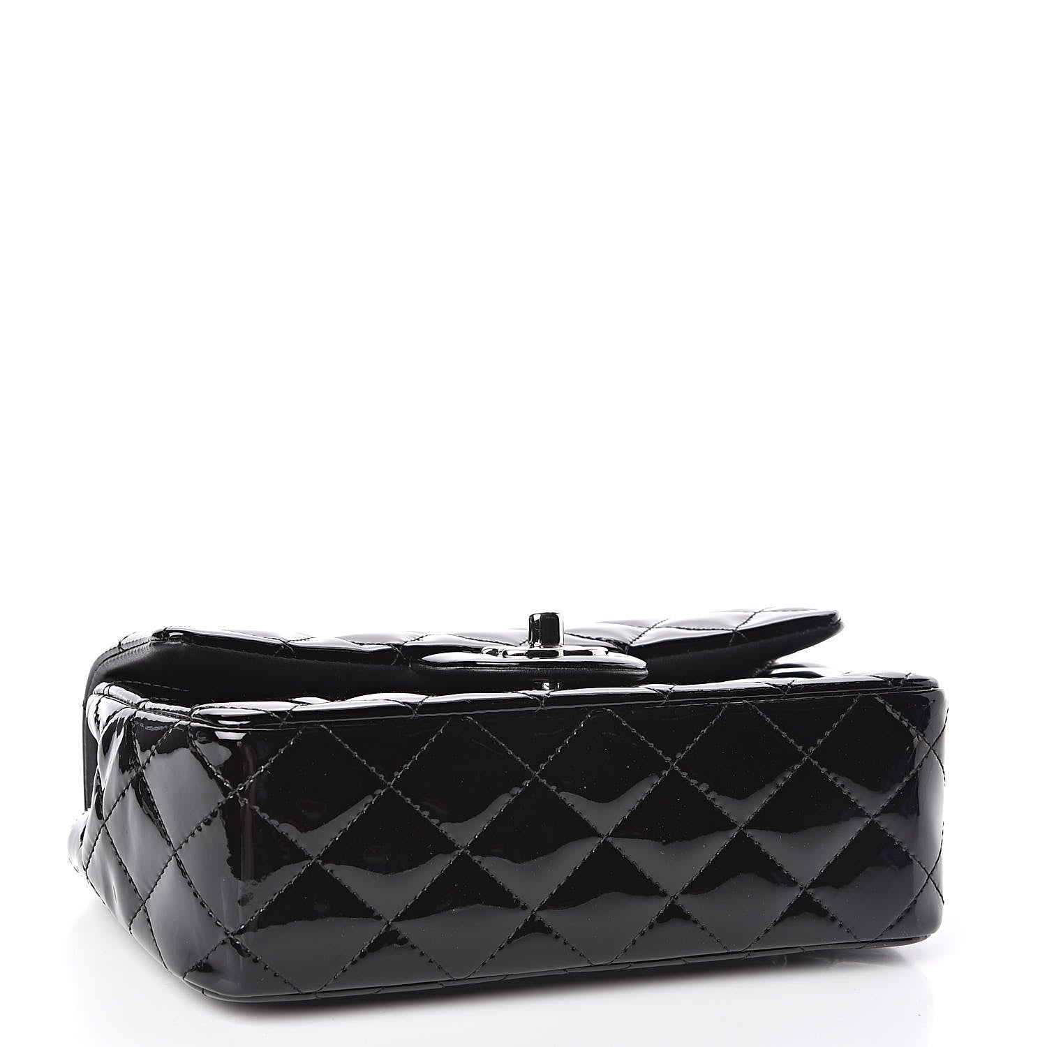 Chanel Patent Calfskin Quilted Mini Rectangular Flap Black 4 of 11