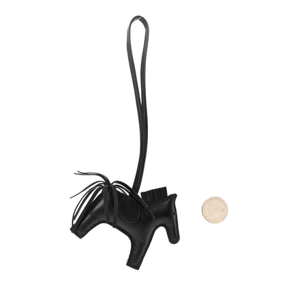 Hermes Milo Lambskin Grigri Rodeo Horse Bag Charm PM So Black 2 of 5