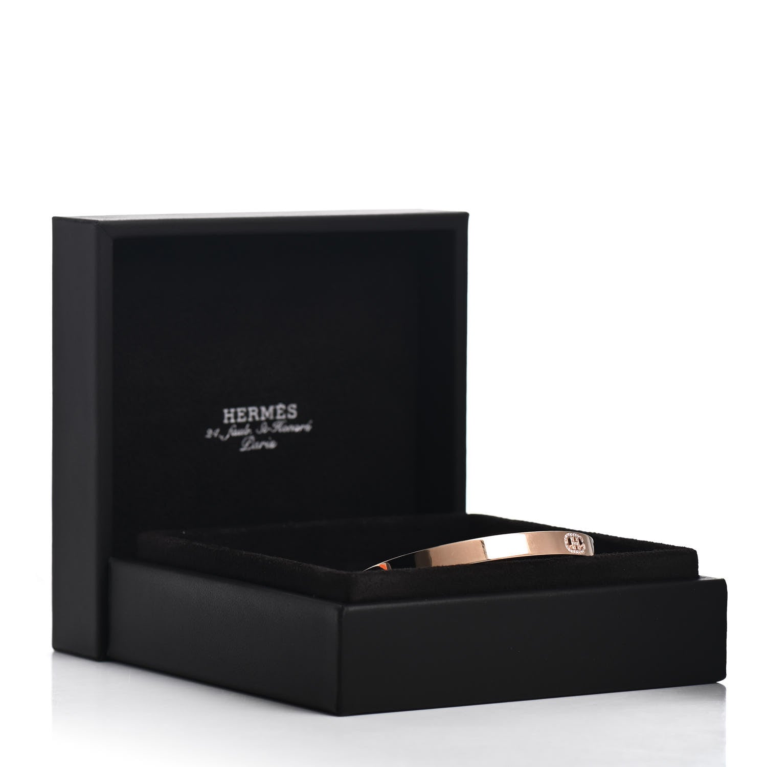 Hermes 18K Rose Gold Diamond PM H D'Ancre Bracelet SH 5 of 5