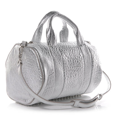 Alexander Wang Pebbled Leather Rocco Duffel Rhodium w Rhodium Hardware 3 of 7