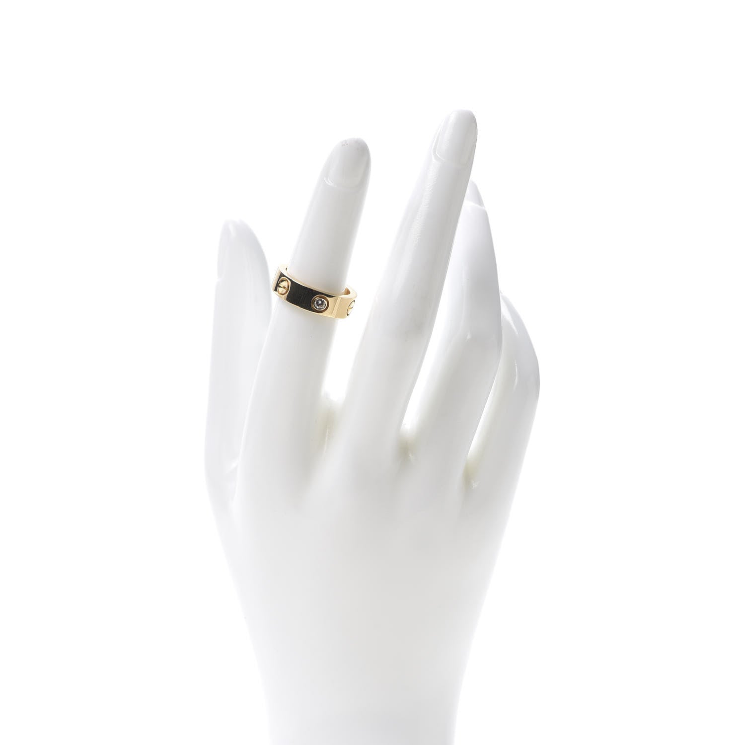 Cartier 18K Yellow Gold 3 Diamond 5.5mm LOVE Ring 50 5.25 2 of 5