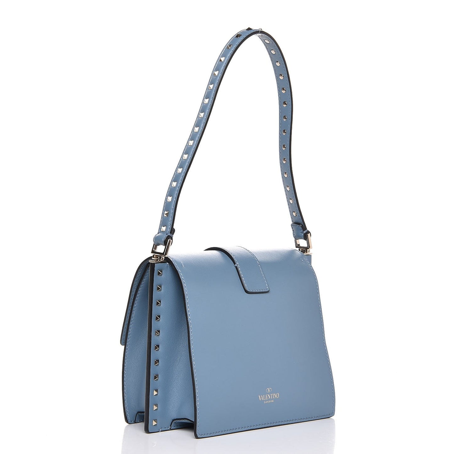 Calfskin Boxy Rockstud Trunk Shoulder Bag London Stone