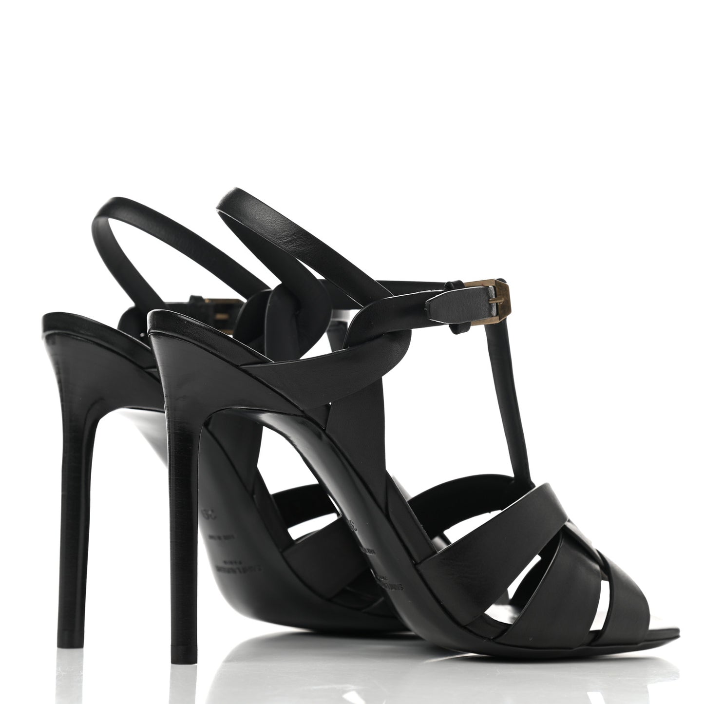 Calfskin Tribute Sandals 39 Black