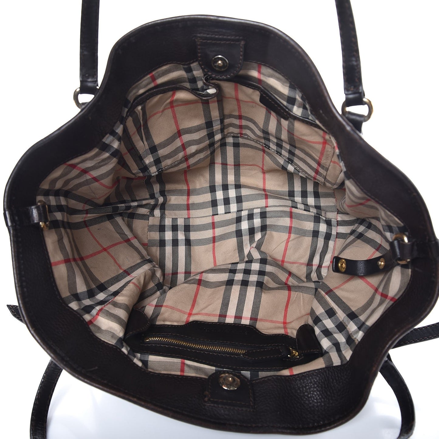 Grainy Calfskin Small Canterbury Tote Dark Chocolate