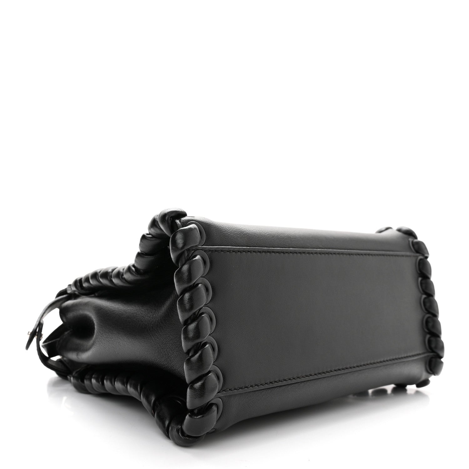 Fendi Nappa Lace Up Mini Peekaboo Iconic Satchel Black 4 of 11