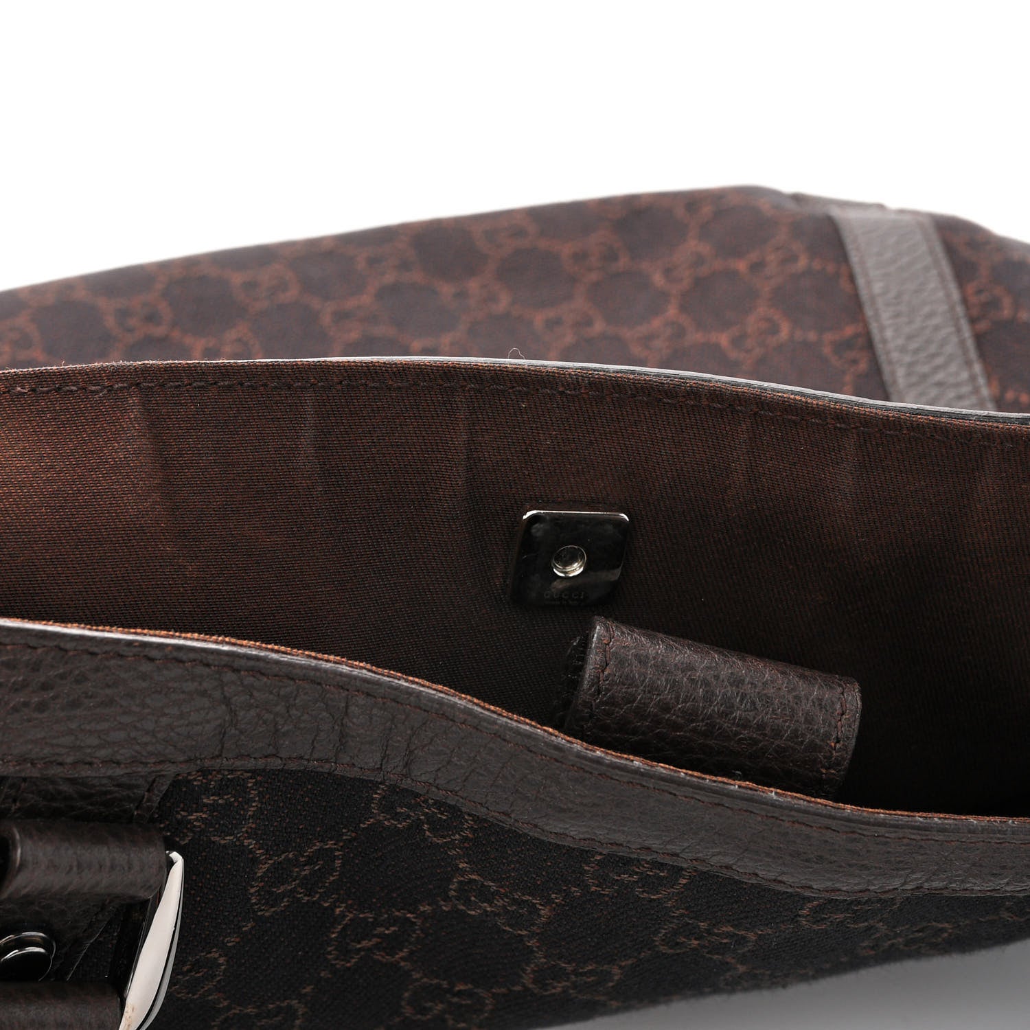 Gucci Monogram Medium Abbey Convertible Tote Dark Brown 11 of 14