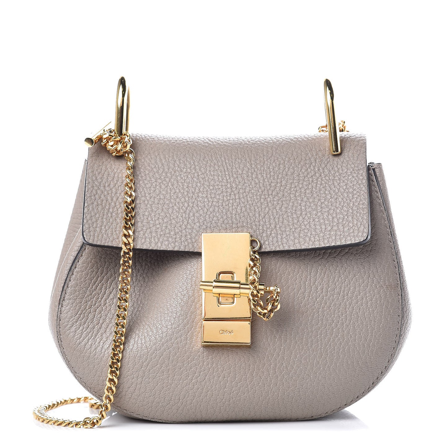 Grained Lambskin Mini Drew Shoulder Bag Motty Grey