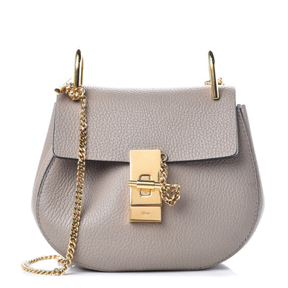 Chloe Grained Lambskin Mini Drew Shoulder Bag Motty Grey 1 of 11