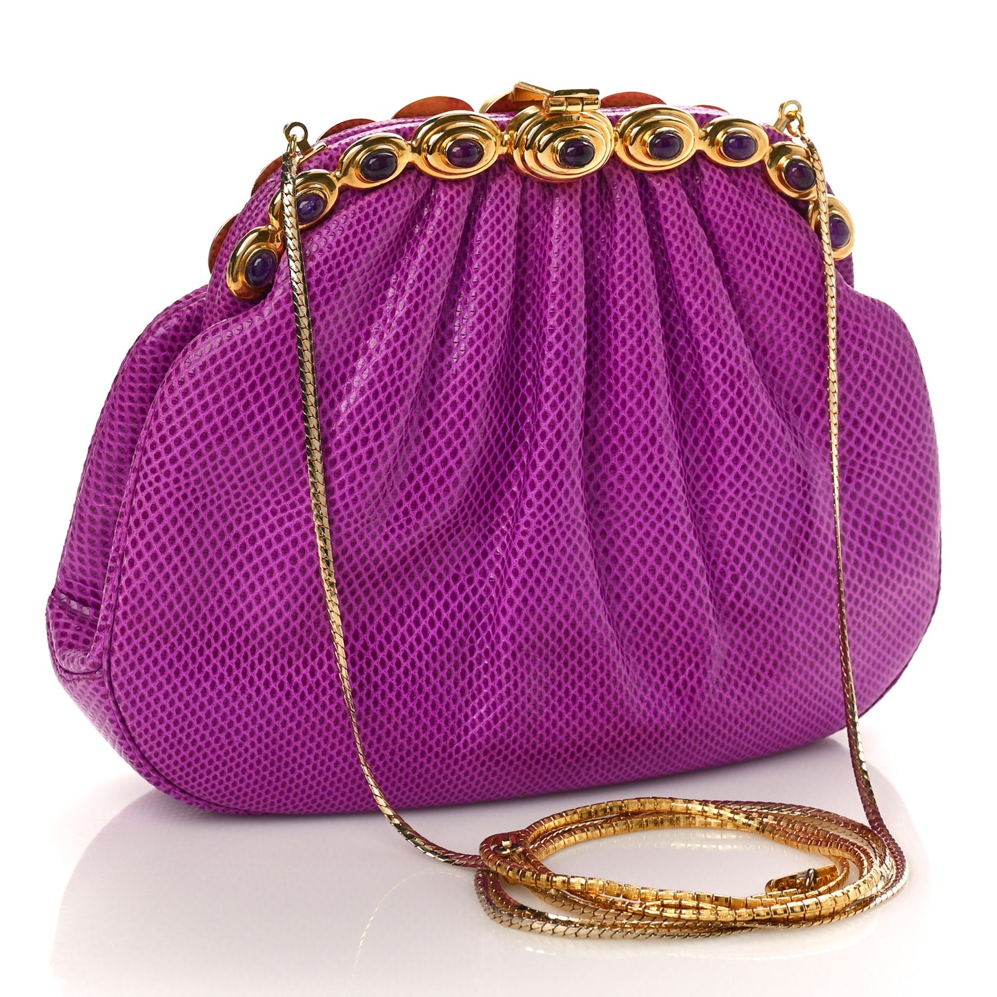 Snakeskin Evening Bag Purple