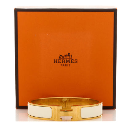 Hermes Enamel Narrow Clic Clac H Bracelet PM Craie 5 of 5