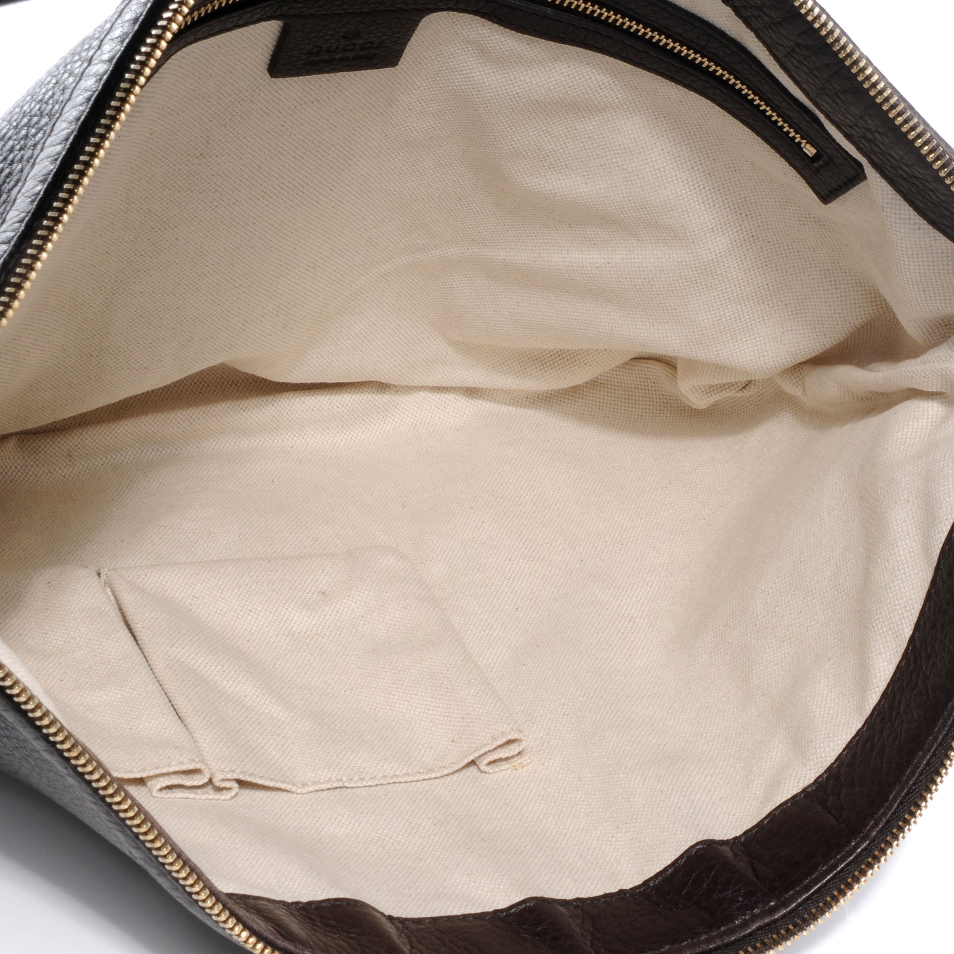 Gucci Pebbled Calfskin Vintage Web Medium Half Moon Hobo Dark Brown 5 of 10