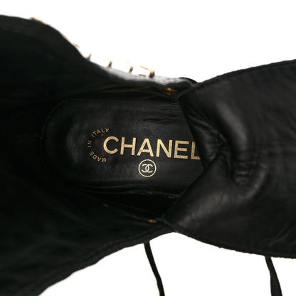 Chanel Calfskin CC Combat Boots 36 Black 8 of 10