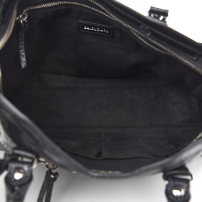 Balenciaga Agneau Classic Silver Hardware S City Logo Strap Black Red 5 of 10