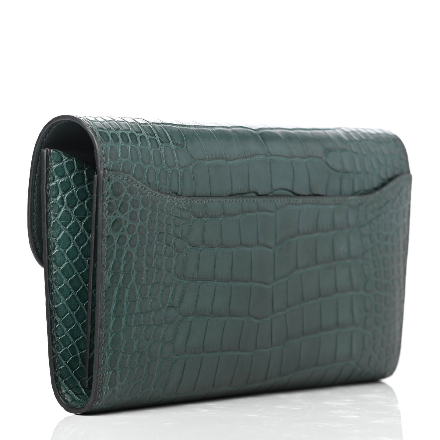 Matte Alligator Constance Wallet Vert Titien