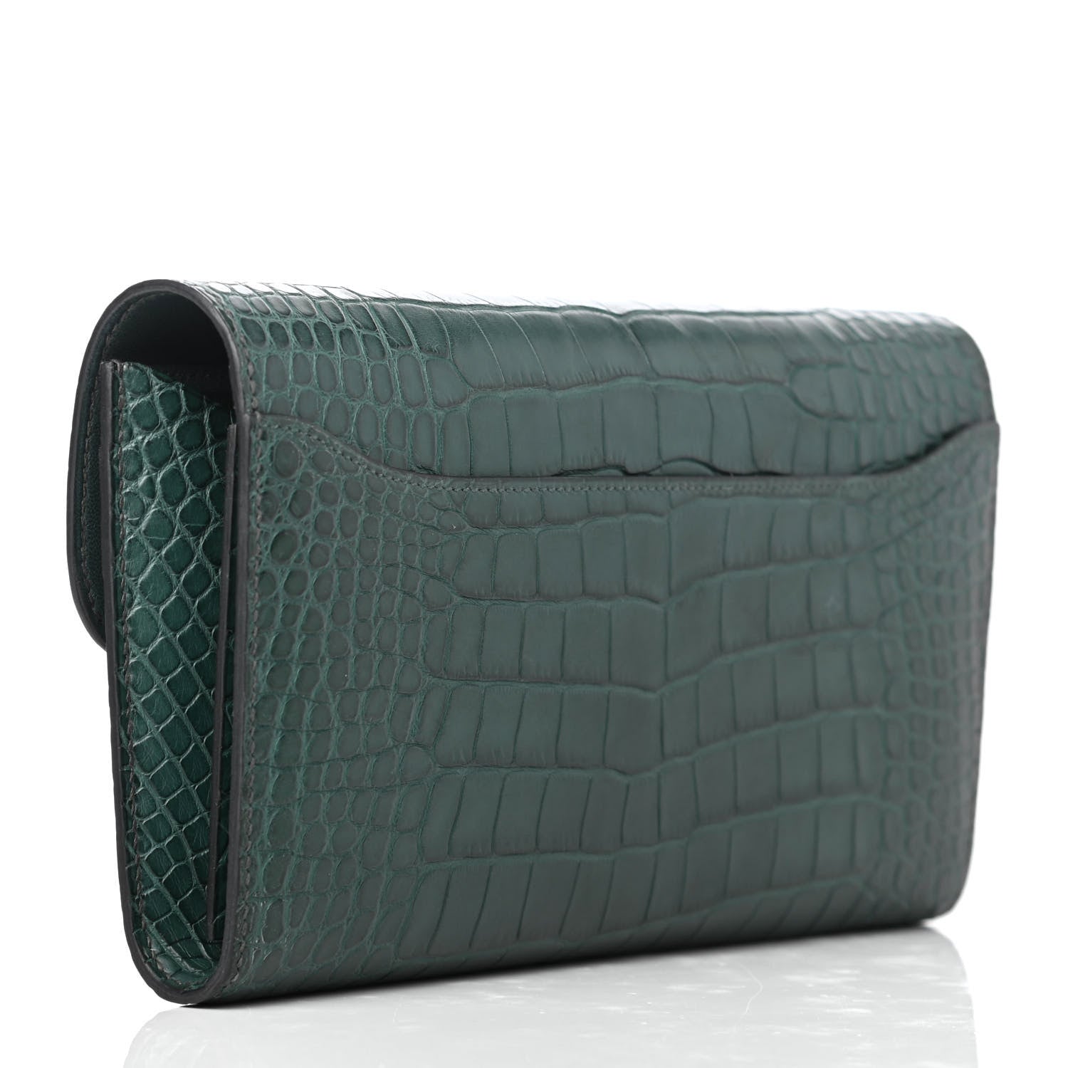 Hermes Matte Alligator Constance Wallet Vert Titien 3 of 8