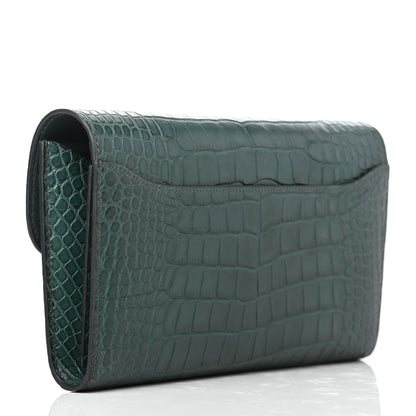 Hermes Matte Alligator Constance Wallet Vert Titien 3 of 8