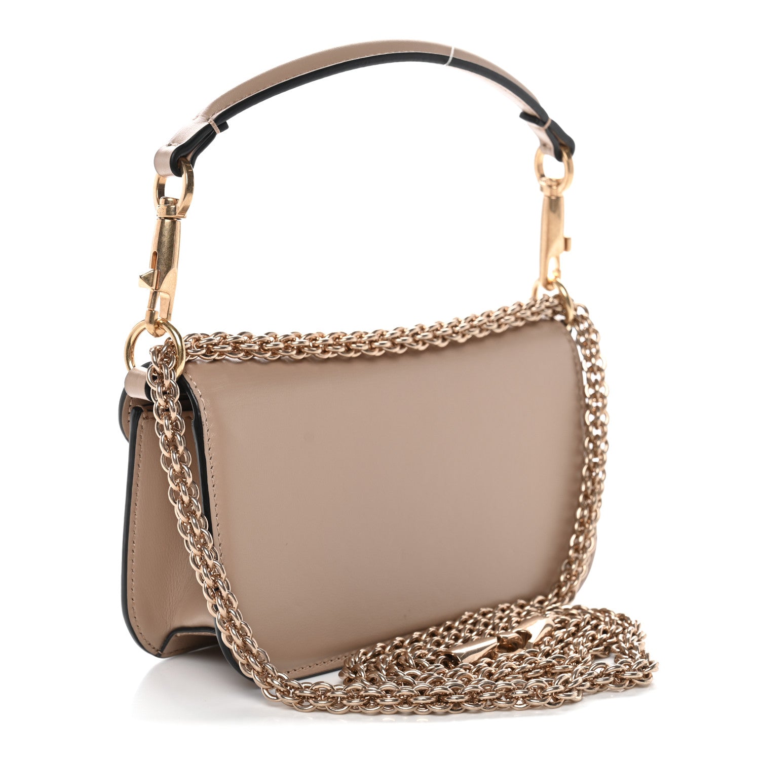Valentino Garavani Calfskin Crystal Vlogo Small Loco Shoulder Bag Rose Cannelle 3 of 10