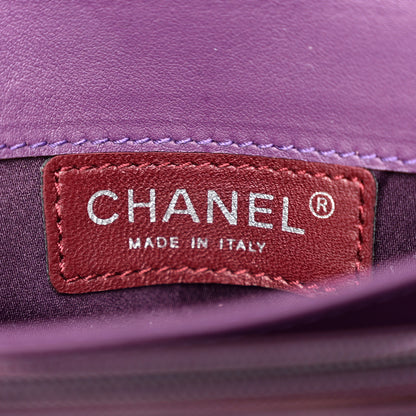 Chanel Patent Calfskin Quilted Brilliant East West Flap Clutch Purple 7 of 11