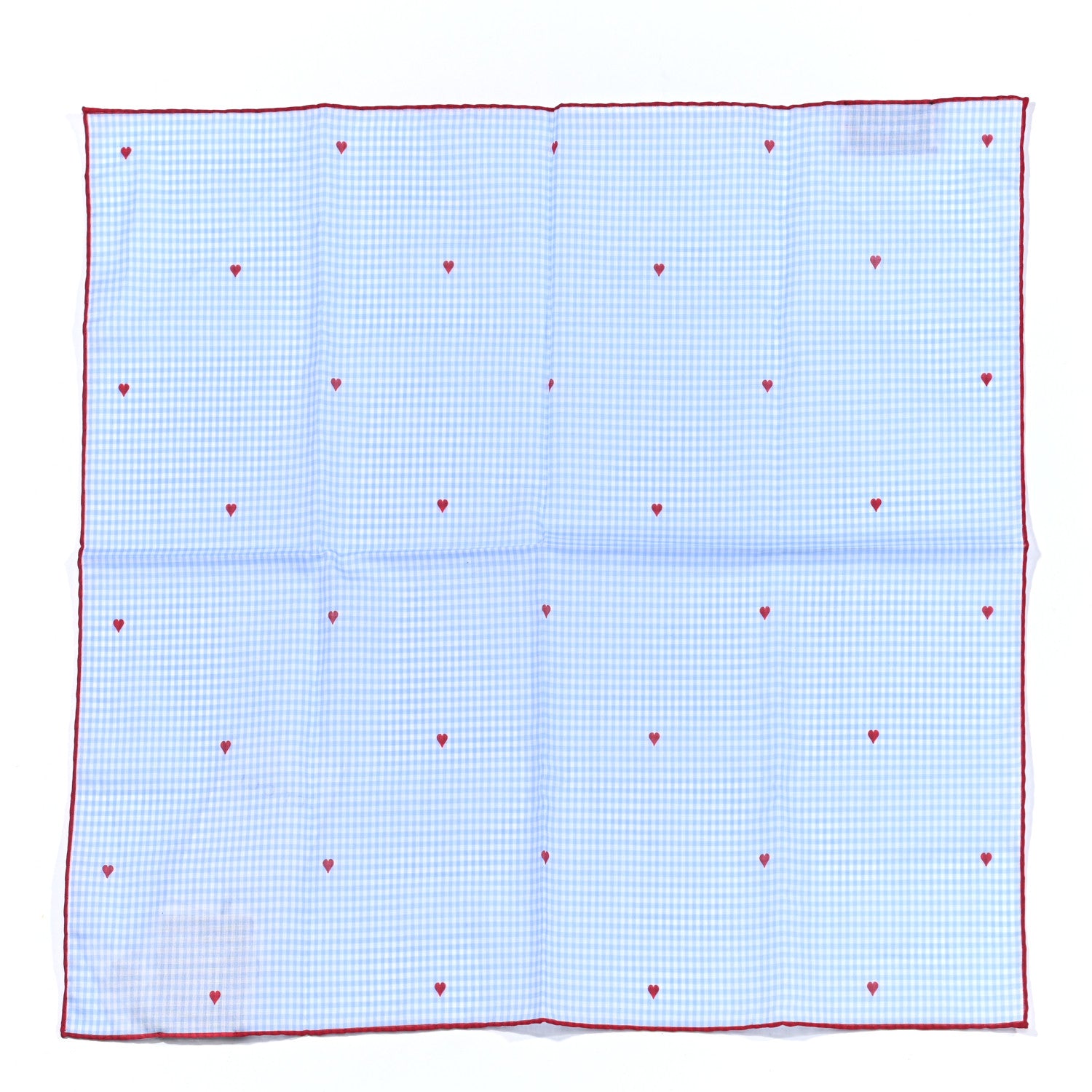 Gucci Cotton Popeline Heart Pocket Square Blue 1 of 4