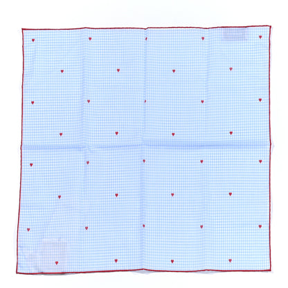 Gucci Cotton Popeline Heart Pocket Square Blue 1 of 4