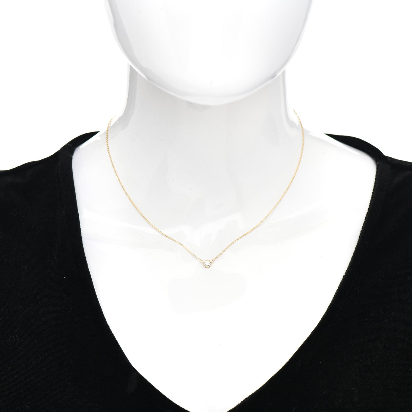 18K Yellow Gold Diamond .20ct Elsa Peretti Diamonds by the Yard Pendant Necklace