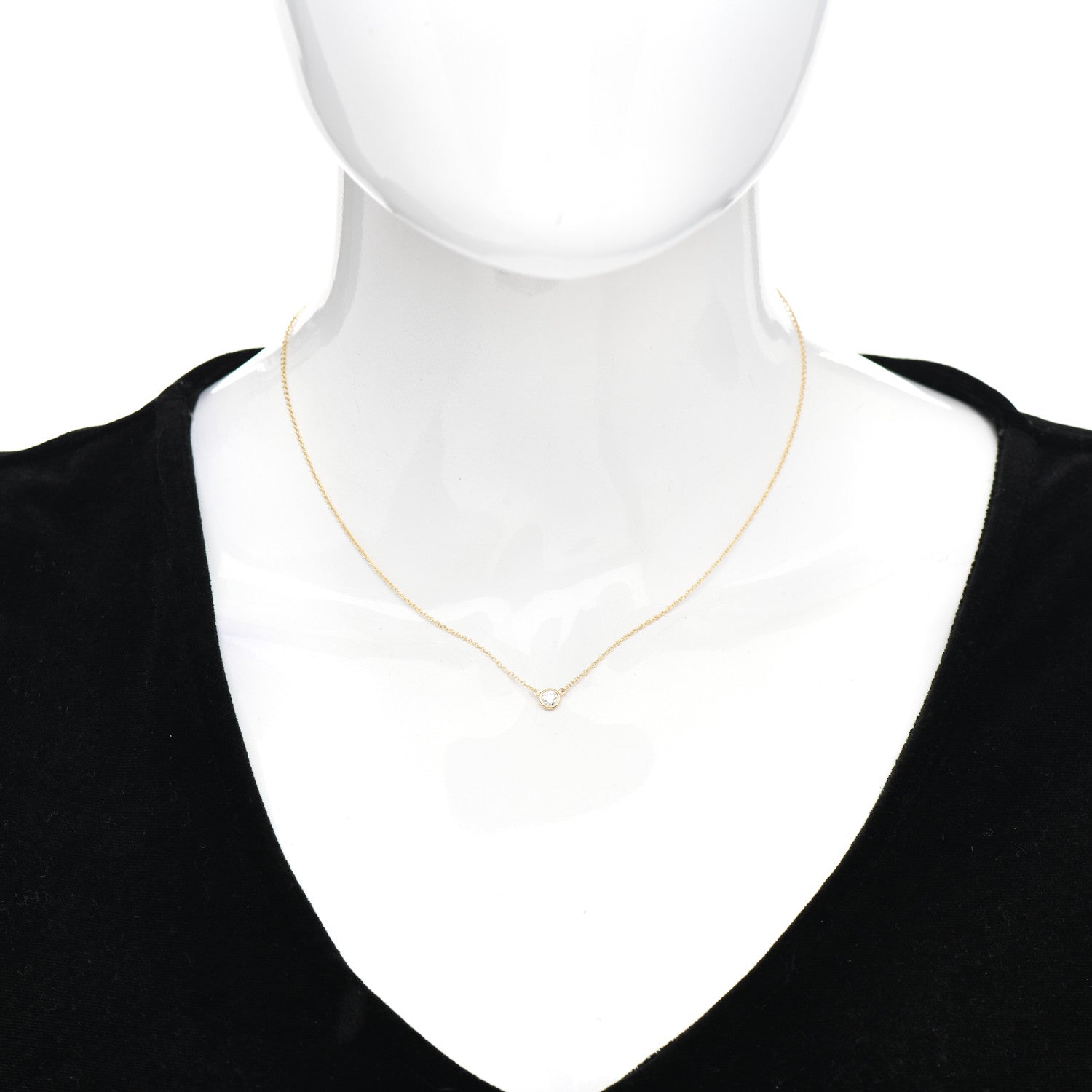 Tiffany 18K Yellow Gold Diamond .20ct Elsa Peretti Diamonds by the Yard Pendant Necklace 2 of 4