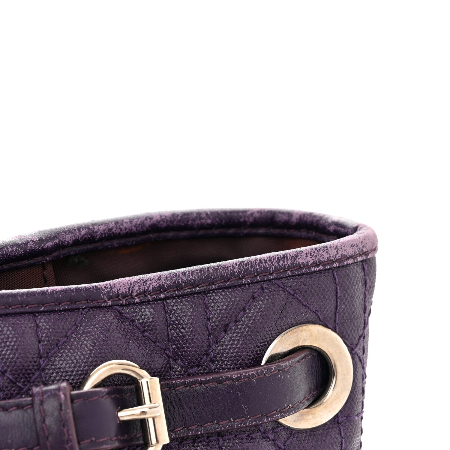 Christian Dior Coated Canvas Cannage Medium Panarea Tote Purple 16 of 20