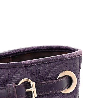 Christian Dior Coated Canvas Cannage Medium Panarea Tote Purple 16 of 20