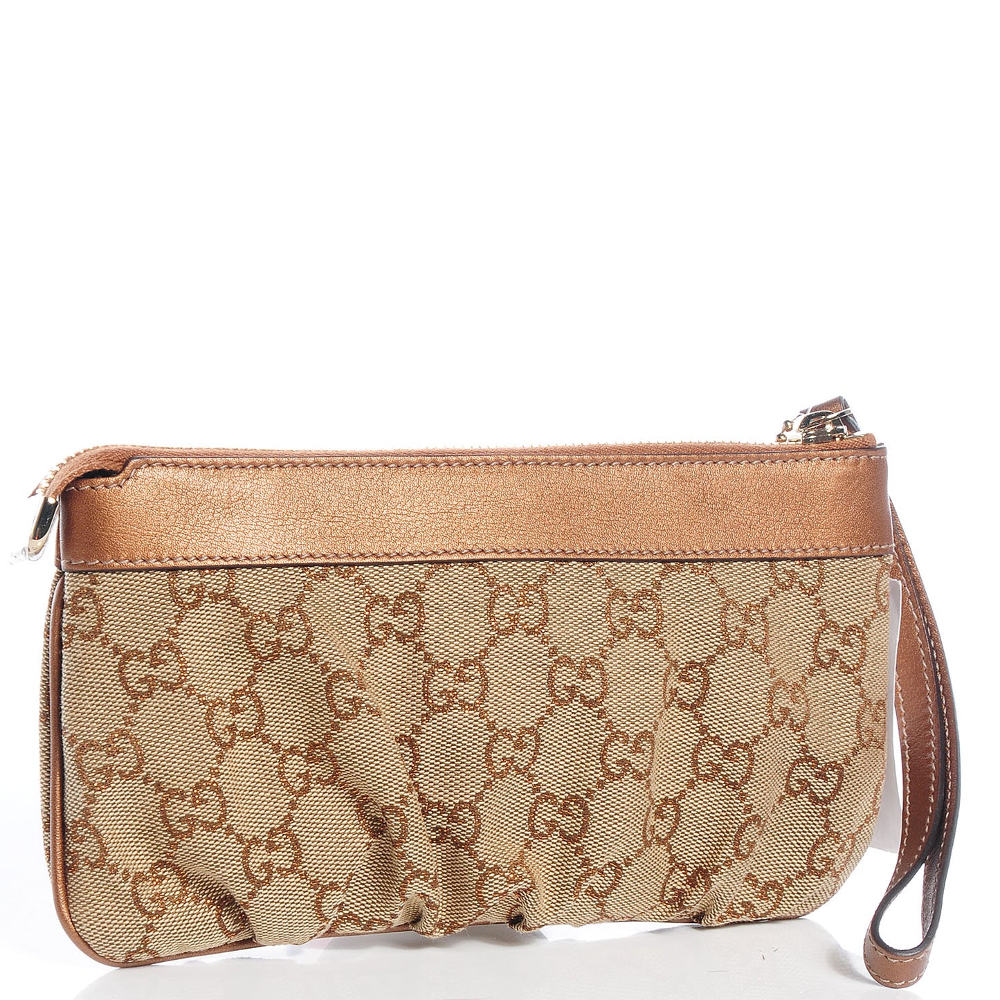 Monogram Hearts Wristlet Metallic