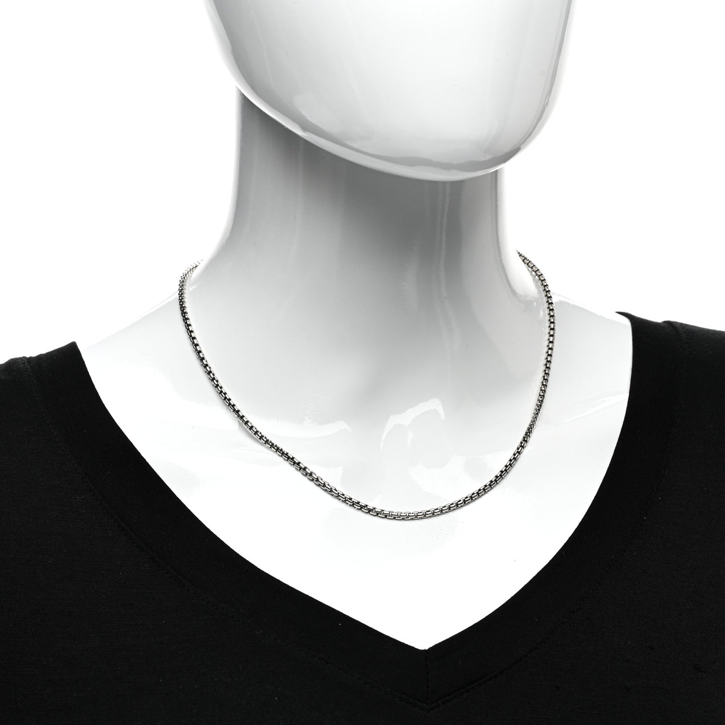 Sterling Silver 14K Yellow Gold 2.7mm Small Box Chain Necklace 18"