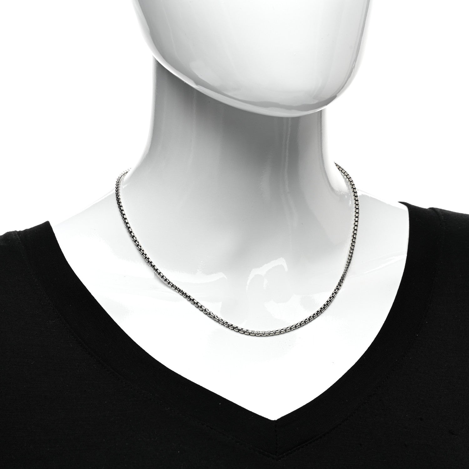 David Yurman Sterling Silver 14K Yellow Gold 2.7mm Small Box Chain Necklace 18" 2 of 4