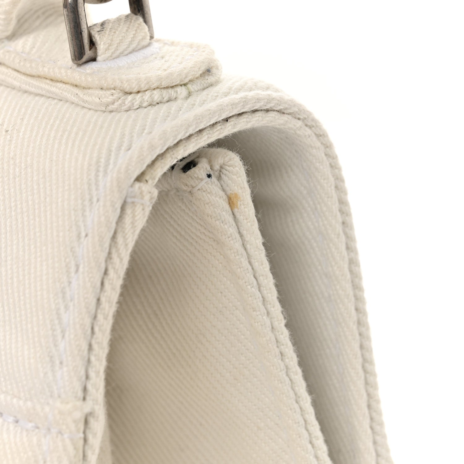 Balenciaga Cotton Canvas Small Hourglass Top Handle Bag White 16 of 18