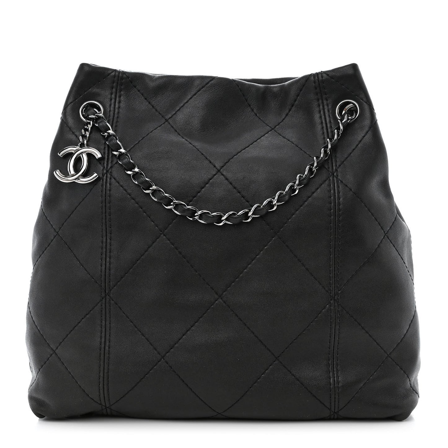 Lambskin Quilted Small Soft Touch Shoulder Bag Black