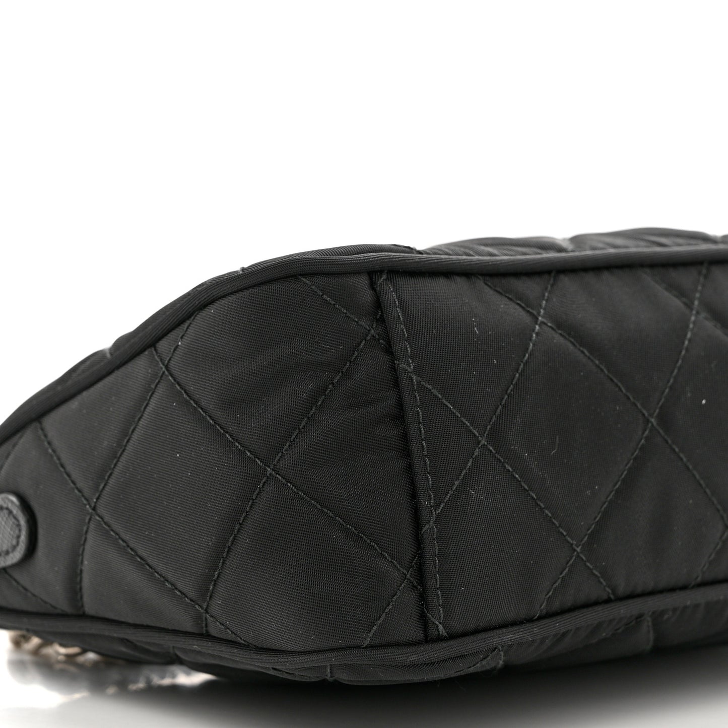 Nylon Tessuto Impuntu Quilted Crossbody Bag Black