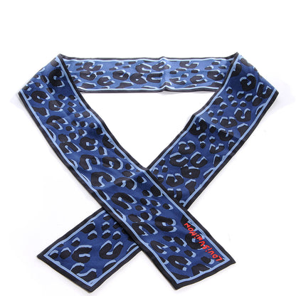 Louis Vuitton Silk Leopard Bandeau Blue 1 of 5