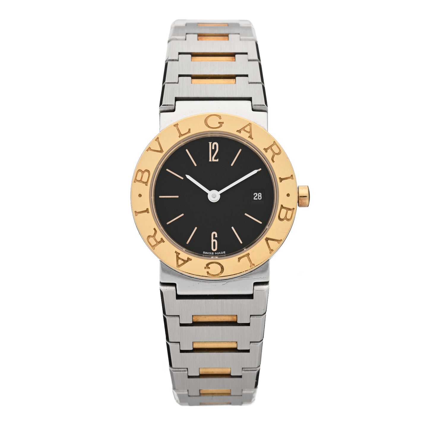 Stainless Steel 18K Yellow Gold 26mm Quartz Watch Black