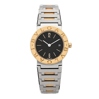 Bulgari Stainless Steel 18K Yellow Gold 26mm Quartz Watch Black 1 of 4