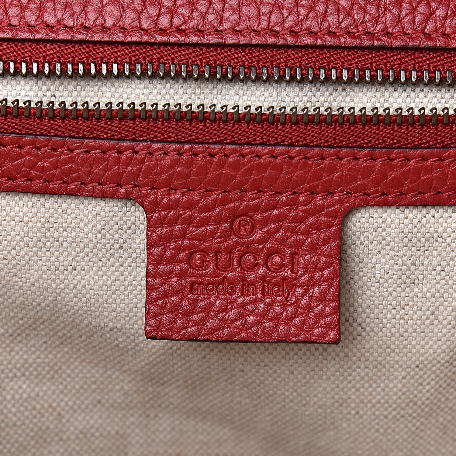 Gucci Calfskin Feline Medium GG Marmont Top Handle Bag Vulcanic Red 6 of 16