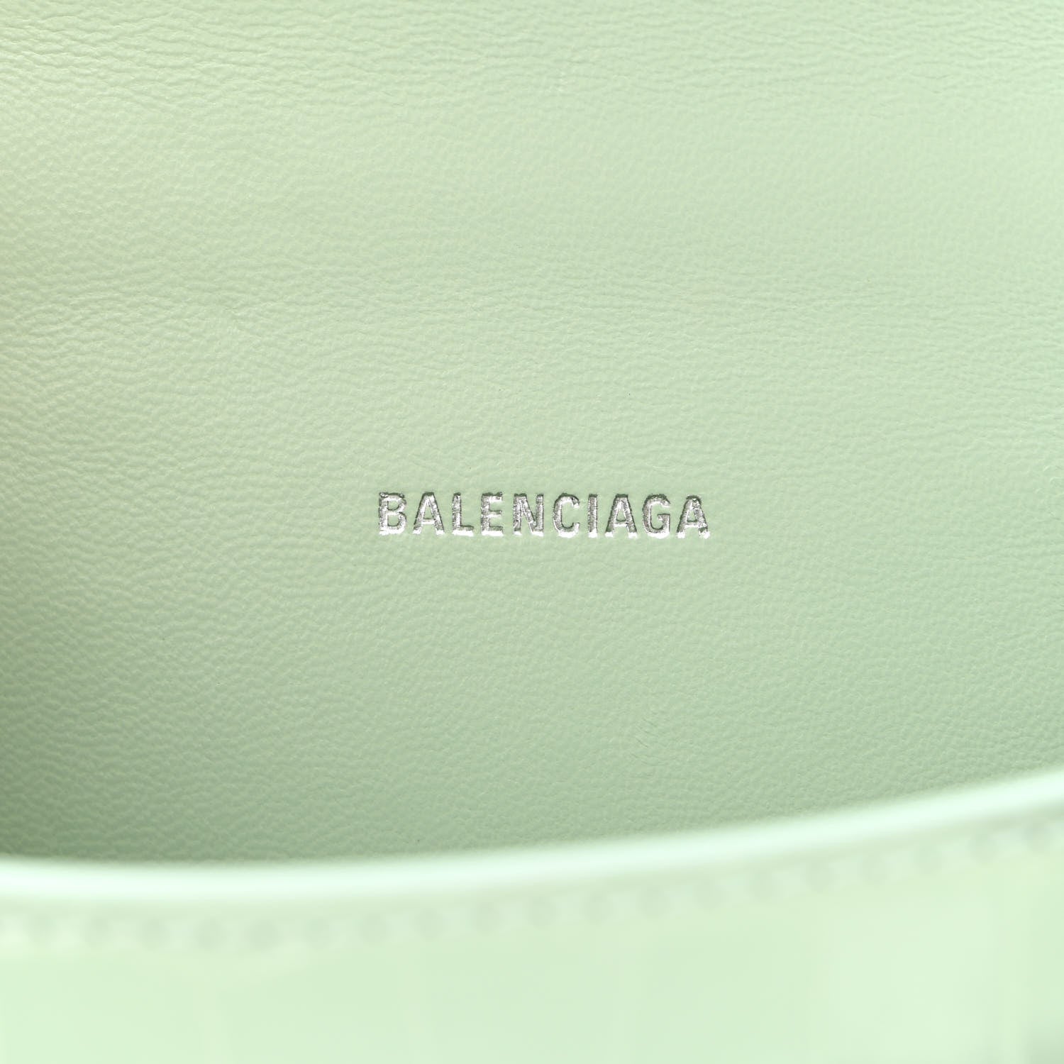 Balenciaga Shiny Calfskin Crocodile Embossed Hourglass Top Handle Bag XS Light Green 6 of 11