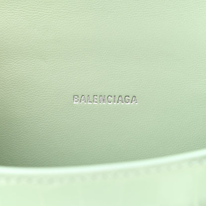 Balenciaga Shiny Calfskin Crocodile Embossed Hourglass Top Handle Bag XS Light Green 6 of 11