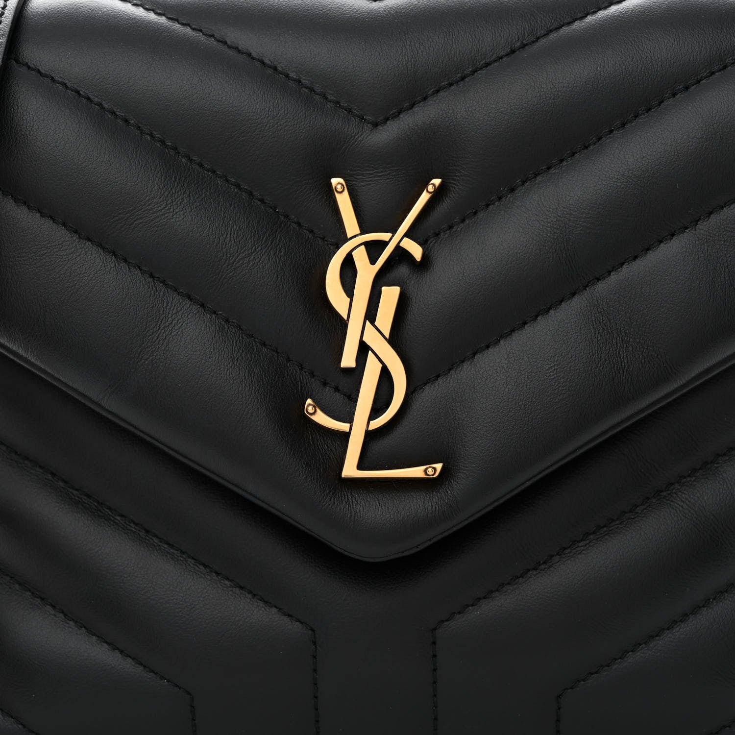Saint Laurent Calfskin Y Quilted Monogram Small Loulou Chain Satchel Black 8 of 10