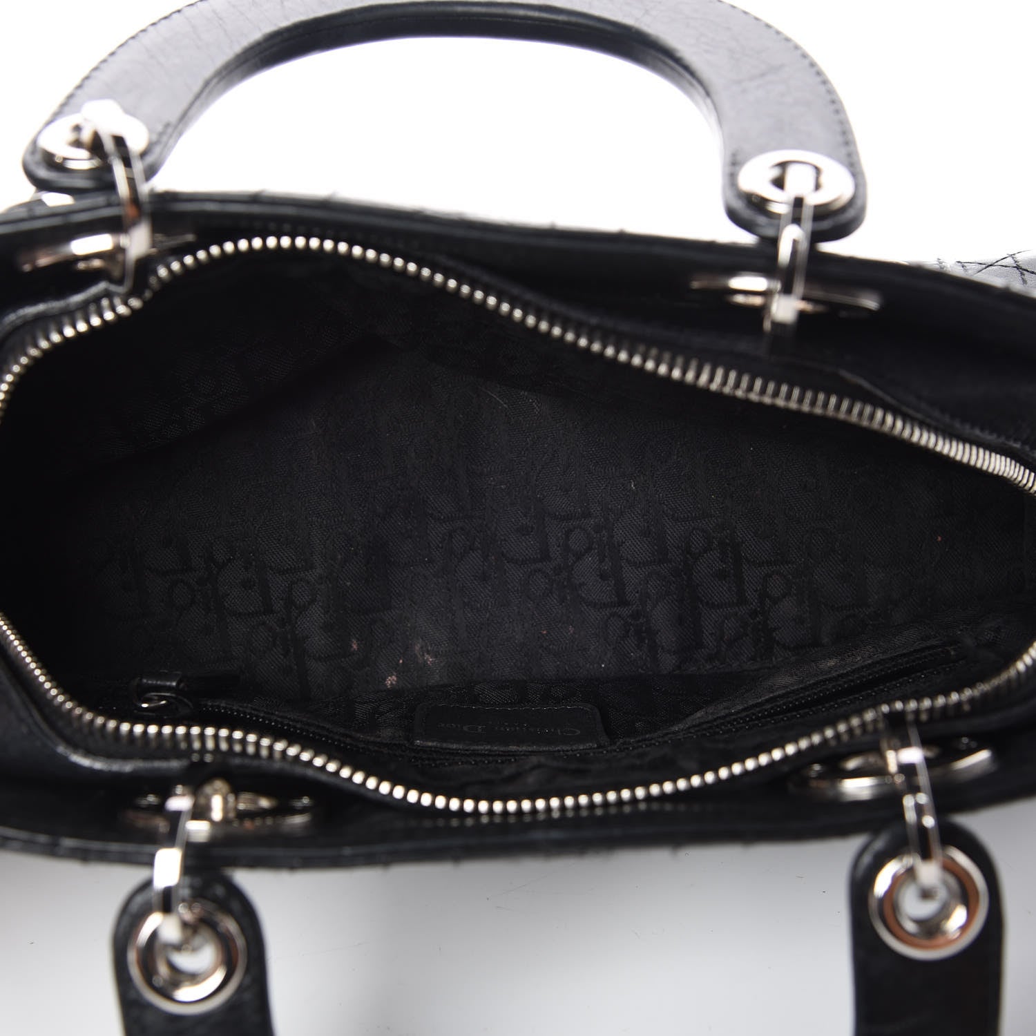 Christian Dior Calfskin Cannage Stitched Small Lady East West Lady Dior Black 7 of 10