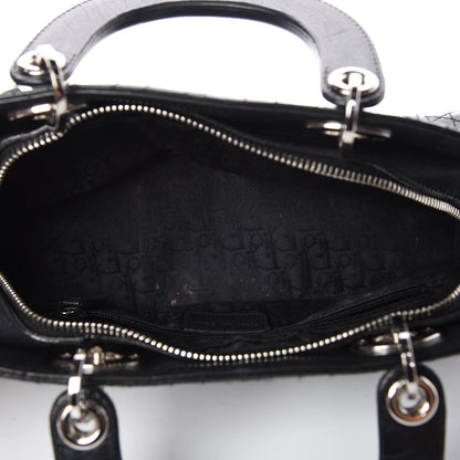 Christian Dior Calfskin Cannage Stitched Small Lady East West Lady Dior Black 7 of 10