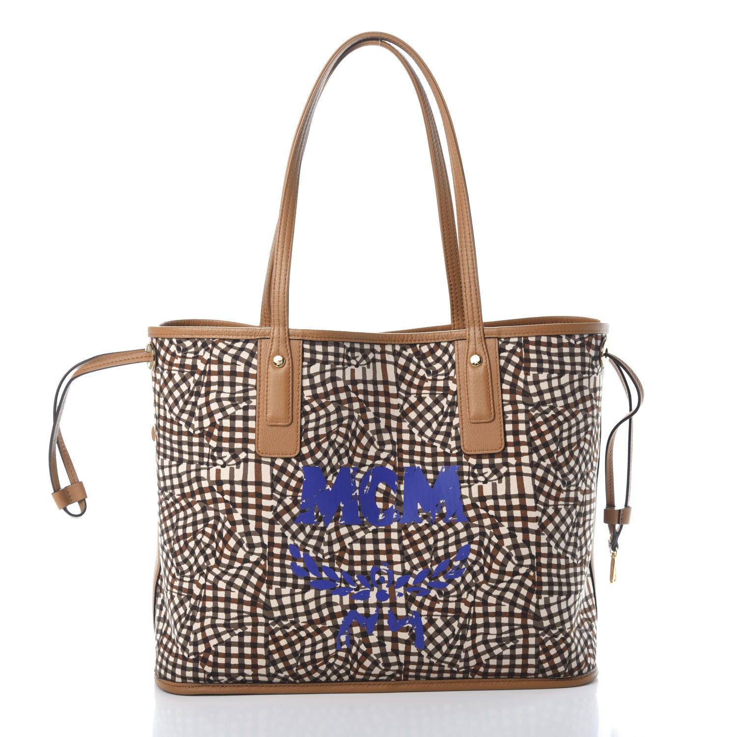 MCM Visetos Medium Liz Reversible Shopper Tote Cognac 3 of 14