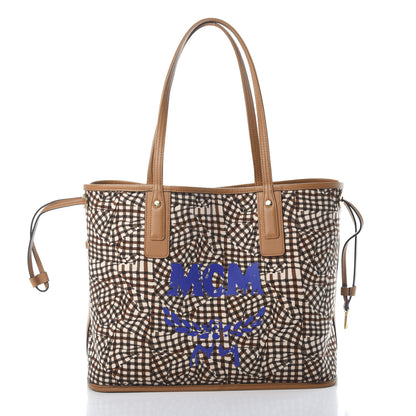 MCM Visetos Medium Liz Reversible Shopper Tote Cognac 3 of 14